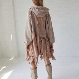 Free People Moon Dust Moondust Hoodie Zip Cardigan Tiered Boho Hood Cardi